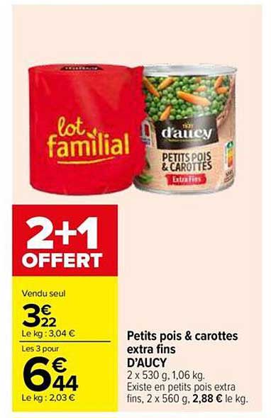 Petits pois & carottes extra fins D'AUCY