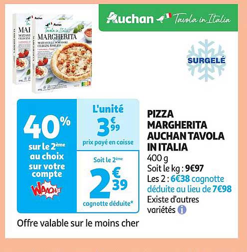 PIZZA MARGHERITA AUCHAN TAVOLA IN ITALIA