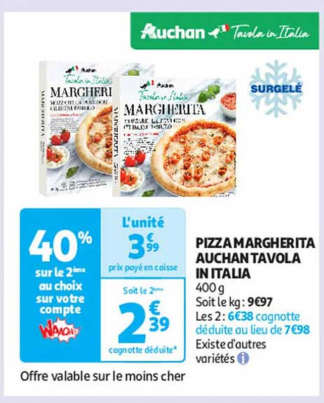 PIZZA MARGHERITA AUCHAN TAVOLA IN ITALIA