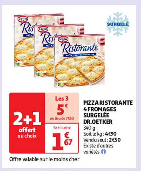 PIZZA RISTORANTE 4 FROMAGES SURGELÉE DR.OETKER