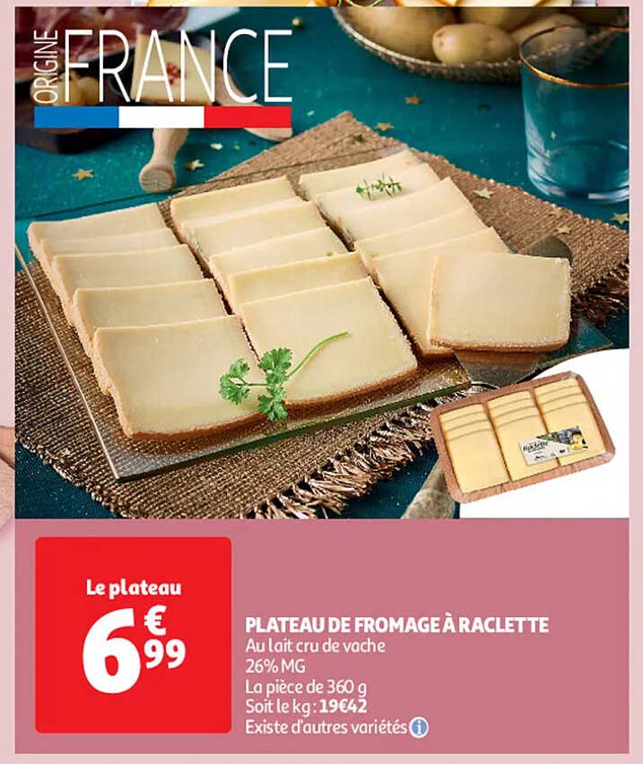 PLATEAU DE FROMAGE À RACLETTE