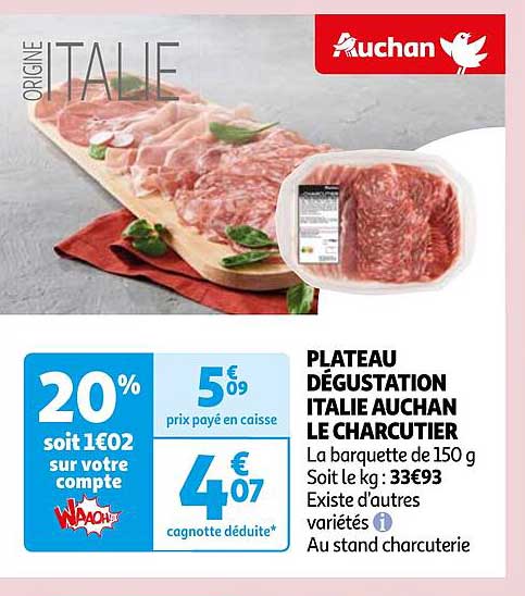 PLATEAU DÉGUSTATION ITALIE AUCHAN LE CHARCUTIER