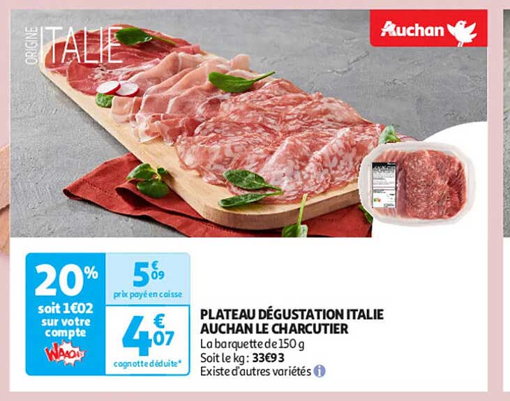 PLATEAU DÉGUSTATION ITALIE AUCHAN LE CHARCUTIER