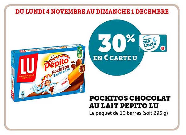 POCKITOS CHOCOLAT AU LAIT PEPITO LU