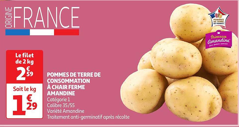 POMMES DE TERRE DE CONSOMMATION À CHAIR FERME AMANDINE