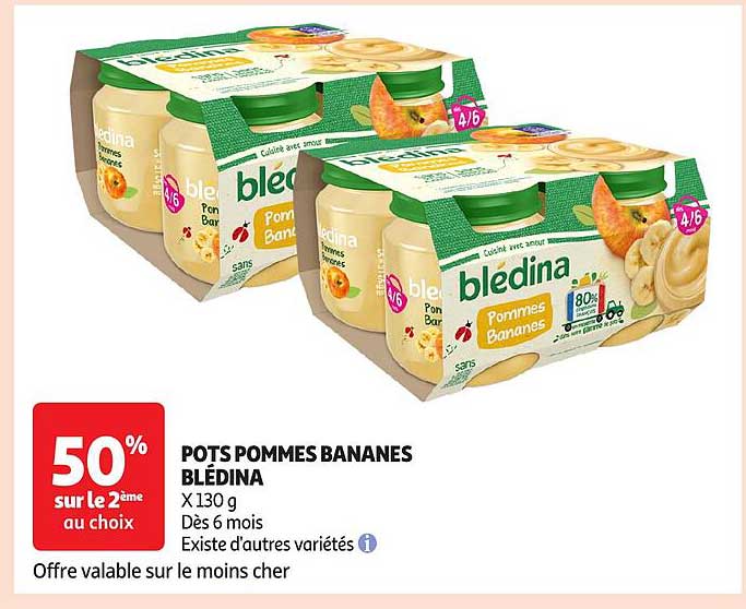 POTS POMMES BANANES BLÉDINA