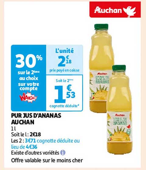 PUR JUS D'ANANAS AUCHAN