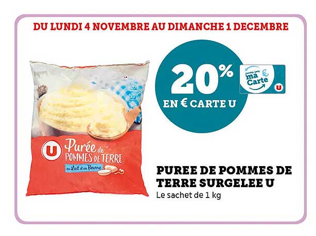 PUREE DE POMMES DE TERRE SURGELEE U