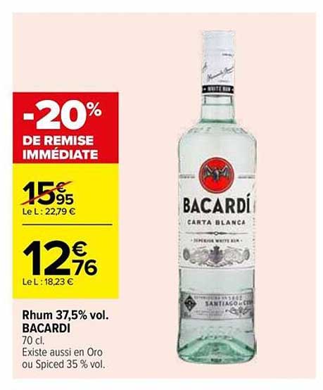 Rhum 37,5% vol. BACARDI