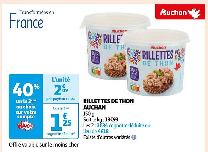 RILLETTES DE THON AUCHAN