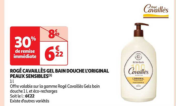 ROGÉ CAVAILLÈS GEL BAIN DOUCHE L'ORIGINAL PEAUX SENSIBLES