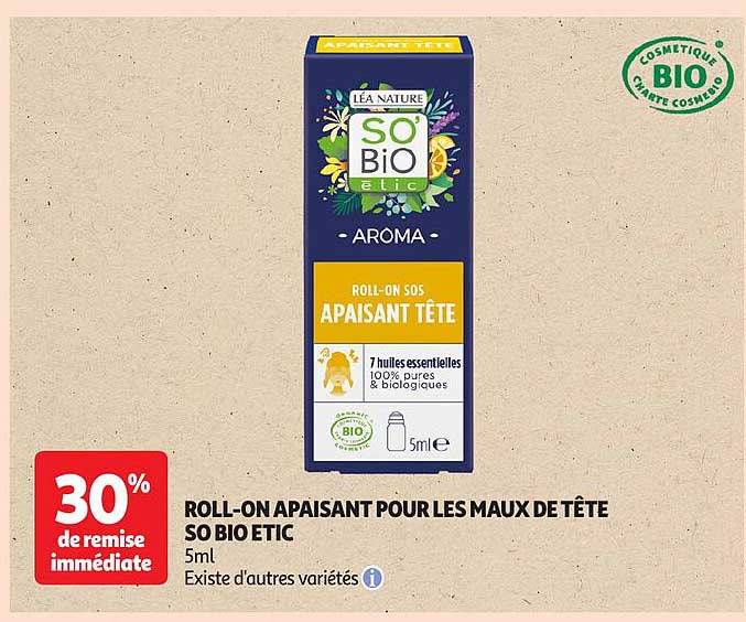 ROLL-ON APAISANT POUR LES MAUX DE TÊTE SO BIO ETIC