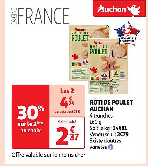 RÔTI DE POULET AUCHAN