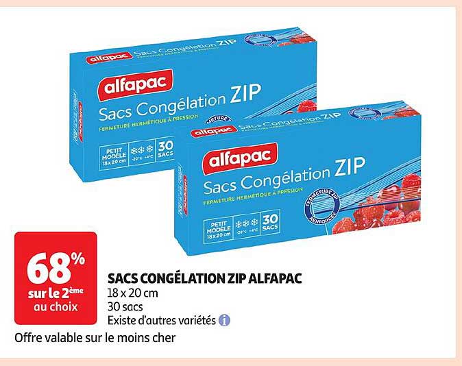 SACS CONGÉLATION ZIP ALFAPAC