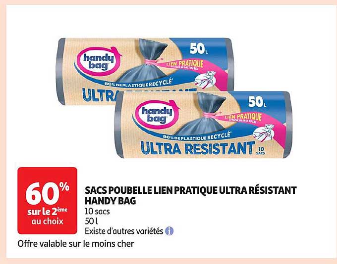 SACS POUBELLE LIEN PRATIQUE ULTRA RÉSISTANT HANDY BAG