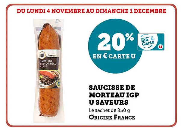 SAUCISSE DE MORTEAU IGP U SAVEURS