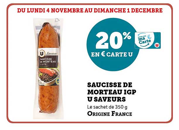 Saucisse de Morteau IGP U Saveurs