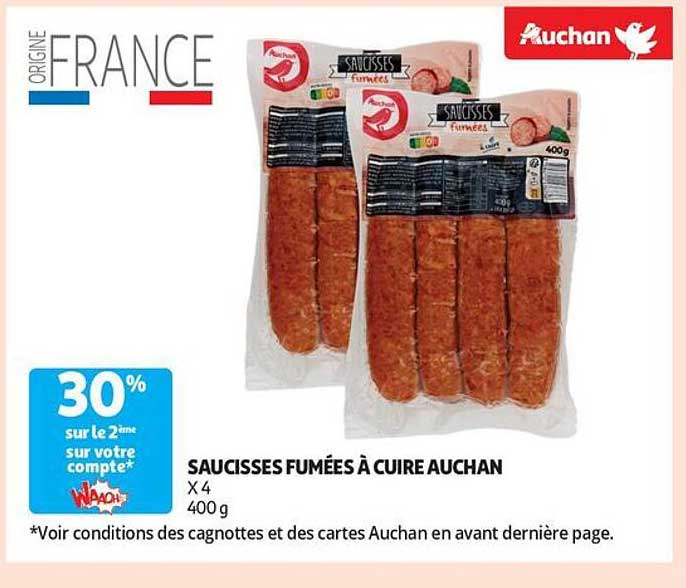 SAUCISSES FUMÉES À CUIRE AUCHAN