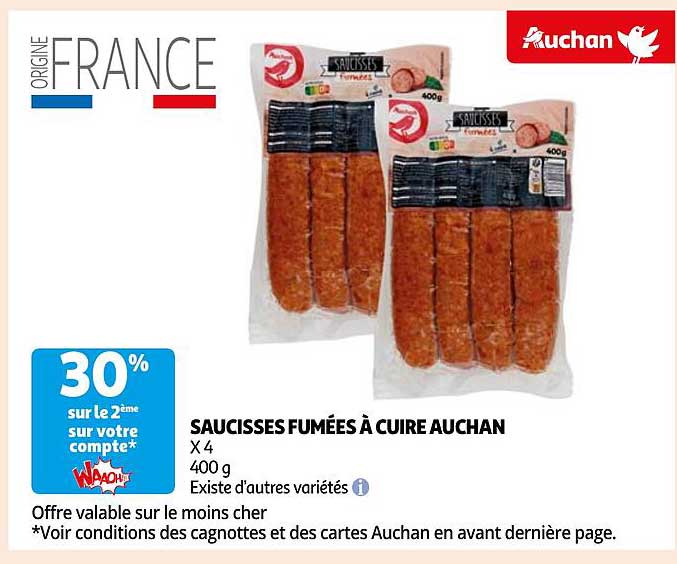 SAUCISSES FUMÉES À CUIRE AUCHAN