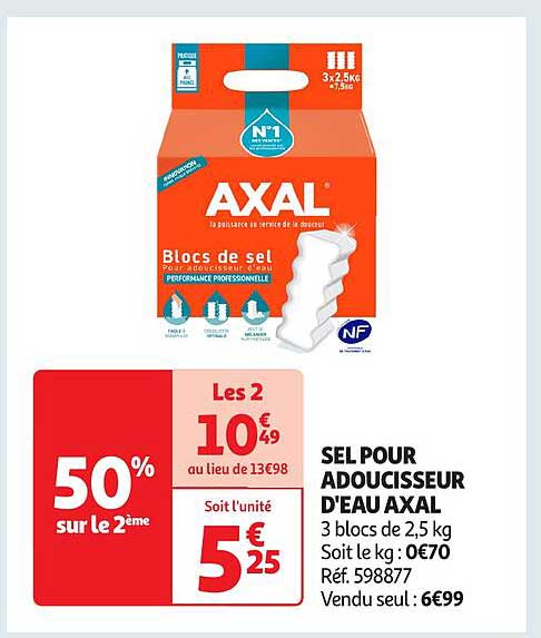 SEL POUR ADOUCISSEUR D'EAU AXAL