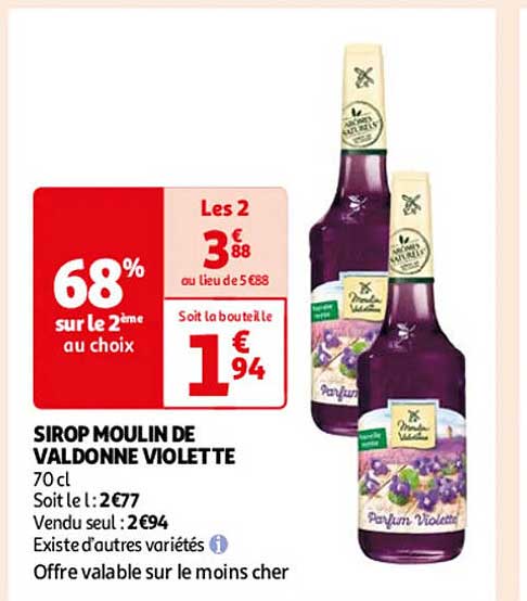 SIROP MOULIN DE VALDONNE VIOLETTE