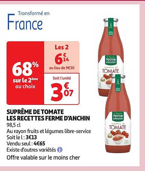 SUPRÊME DE TOMATE LES RECETTES FERME D'ANCHIN