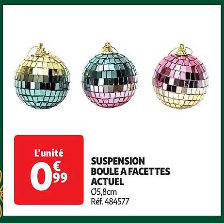 SUSPENSION BOULE A FACETTES ACTUEL