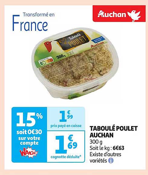 TABOULÉ POULET AUCHAN