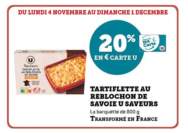 Tartiflette au Reblochon de Savoie U Saveurs