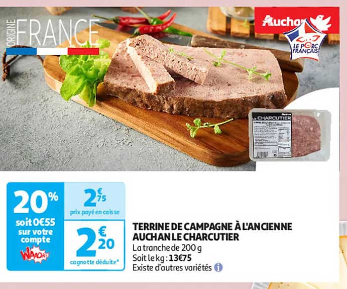 TERRINE DE CAMPAGNE À L'ANCIENNE AUCHAN LE CHARCUTIER