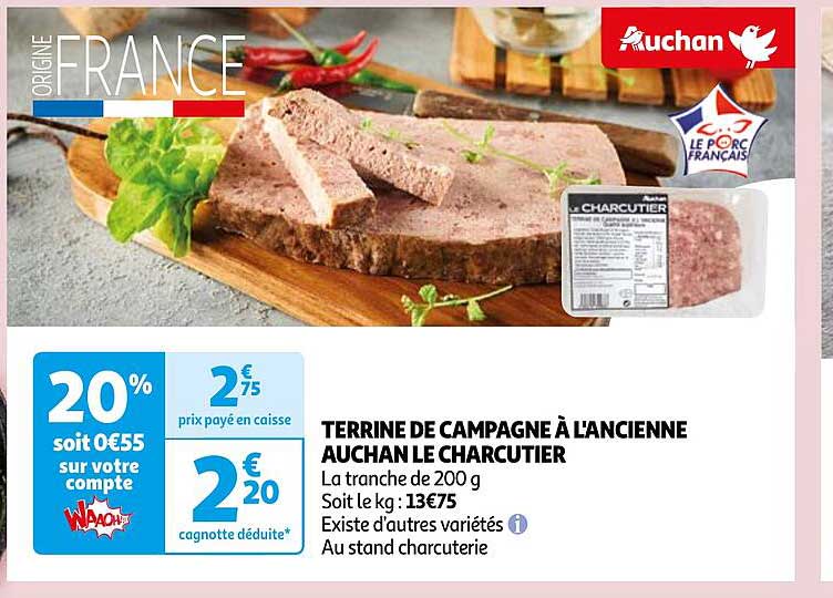 TERRINE DE CAMPAGNE À L'ANCIENNE AUCHAN LE CHARCUTIER