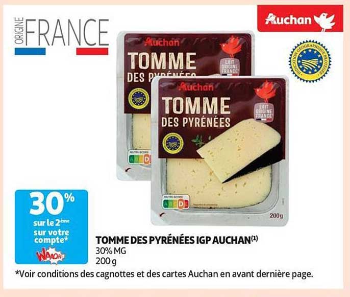 TOMME DES PYRÉNÉES IGP AUCHAN