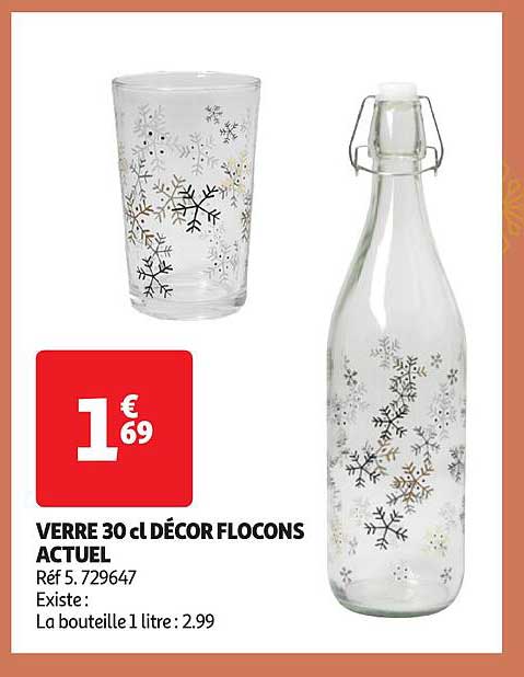 VERRE 30 cl DÉCOR FLOCONS ACTUEL