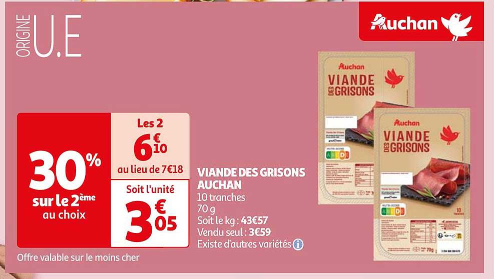 VIANDE DES GRISONS AUCHAN