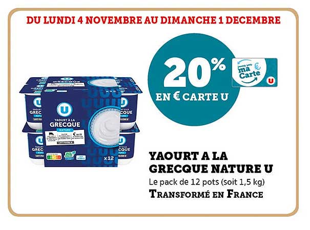 YAOURT A LA GRECQUE NATURE U