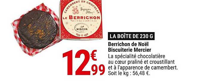 Berrichon de Noël Biscuiterie Mercier