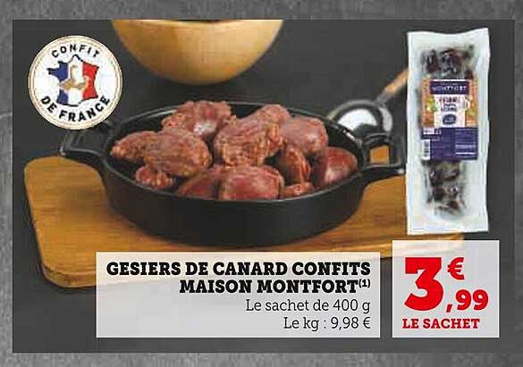 GESIERS DE CANARD CONFITS MAISON MONTFORT