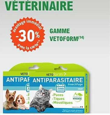 VÉTÉRINAIRE GAMME VETOFORM ANTIPARASITAIRE