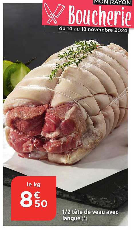 1/2 tête de veau avec langue (A)