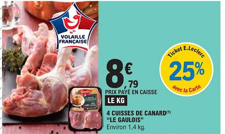 4 CUISSES DE CANARD "LE GAULOIS"