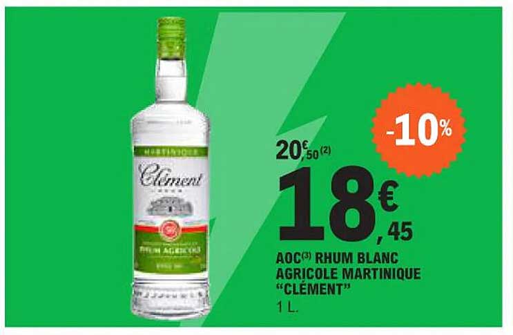 AOC Rhum blanc agricole Martinique "Clément"