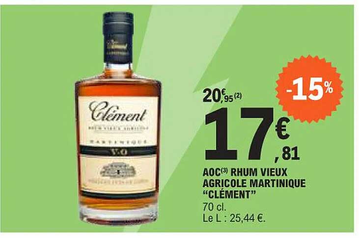 AOC Rhum Vieux Agricole Martinique "Clément"