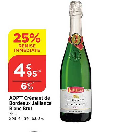 AOP** Crémant de Bordeaux Jaillance Blanc Brut