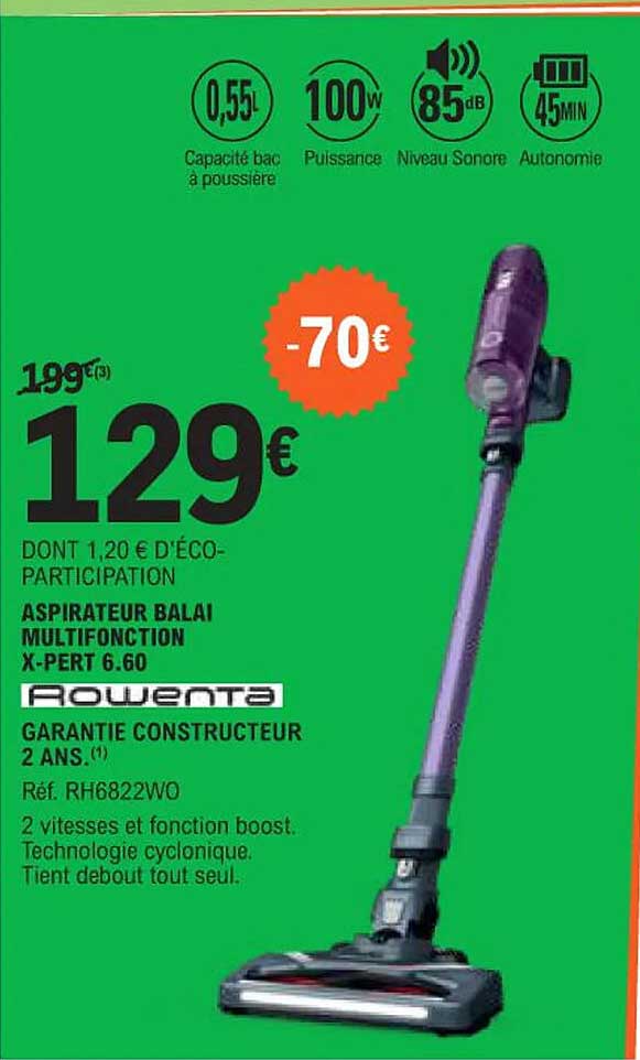 ASPIRATEUR BALAI MULTIFONCTION X-PERT 6.60 ROWENTA