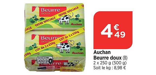 Auchan Beurre doux (B)