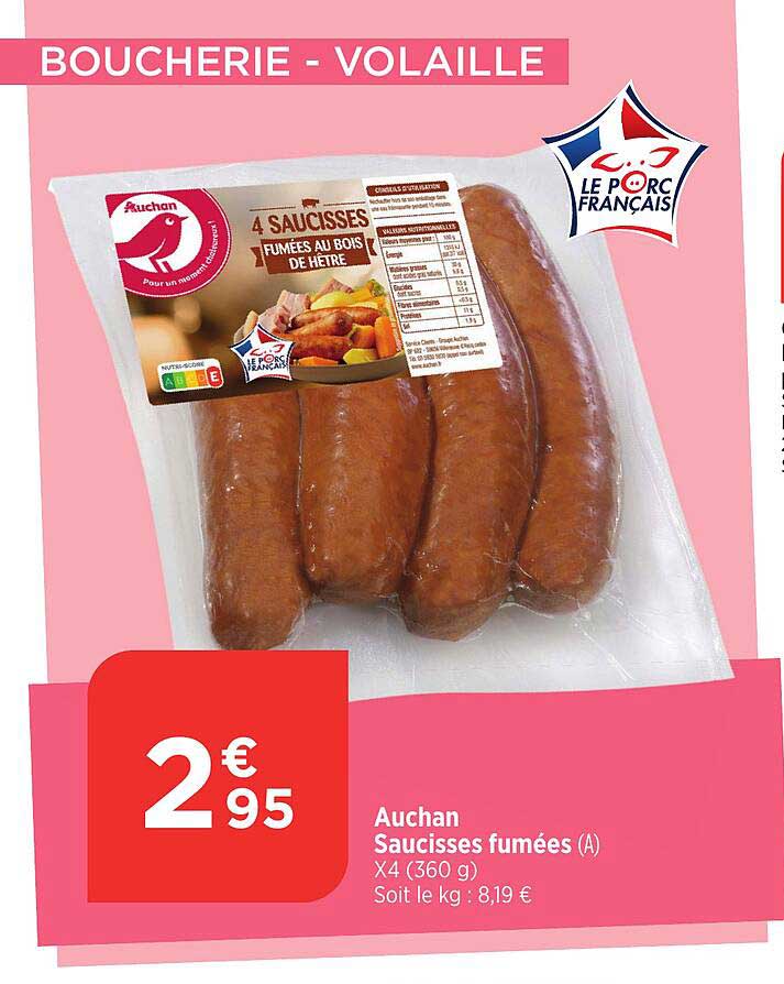 Auchan Saucisses fumées