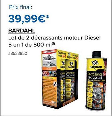 BARDHAHL Lot de 2 aérosols dégraissants moteur Diesel 5 en 1 de 500 ml