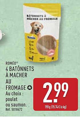 BÂTONNETS À MÂCHER AU FROMAGE