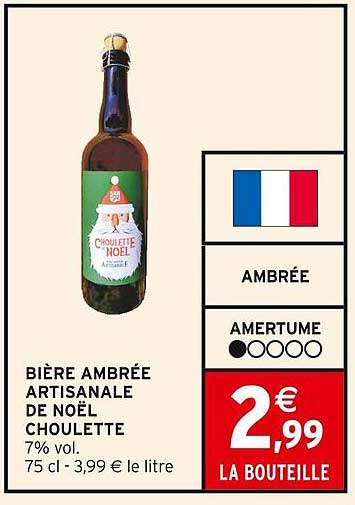 BIÈRE AMBRÉE ARTISANALE DE NOËL CHOULETTE