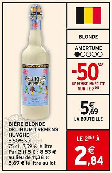 BIÈRE BLONDE DELIRIUM TREMENS HUYGHES